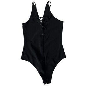Express Bodysuit Black with Lace Front Women's Size Small